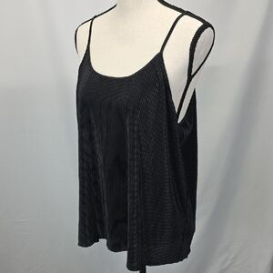 H&M Black Pleated Camisole Top
